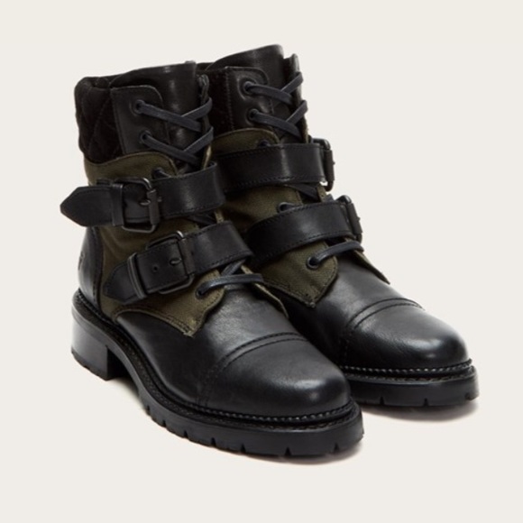 FRYE Womens Samantha Belted Hiker Hiking Boot